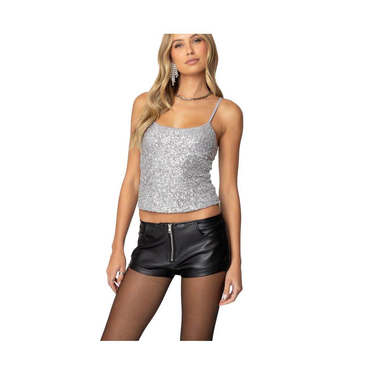 Edikted Women's Celene Sequin Tank Top