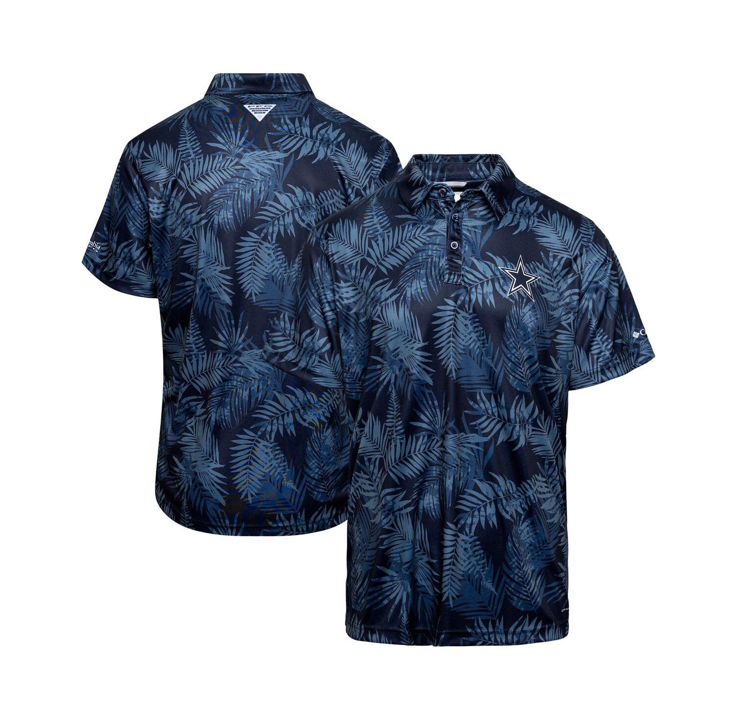 Men's Navy Dallas Cowboys PFG Super Terminal Tackle Omni-Shade Polo