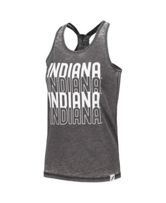 Women's Black Indiana Hoosiers Stacked Name Racerback Tank Top