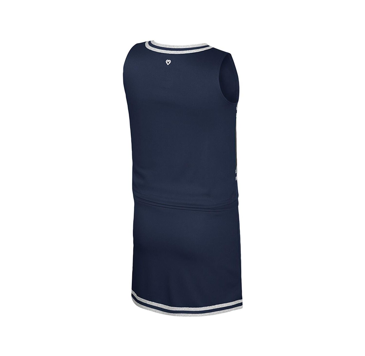 Big Girls Navy Michigan Wolverines Cheerleader Top Skirt Set