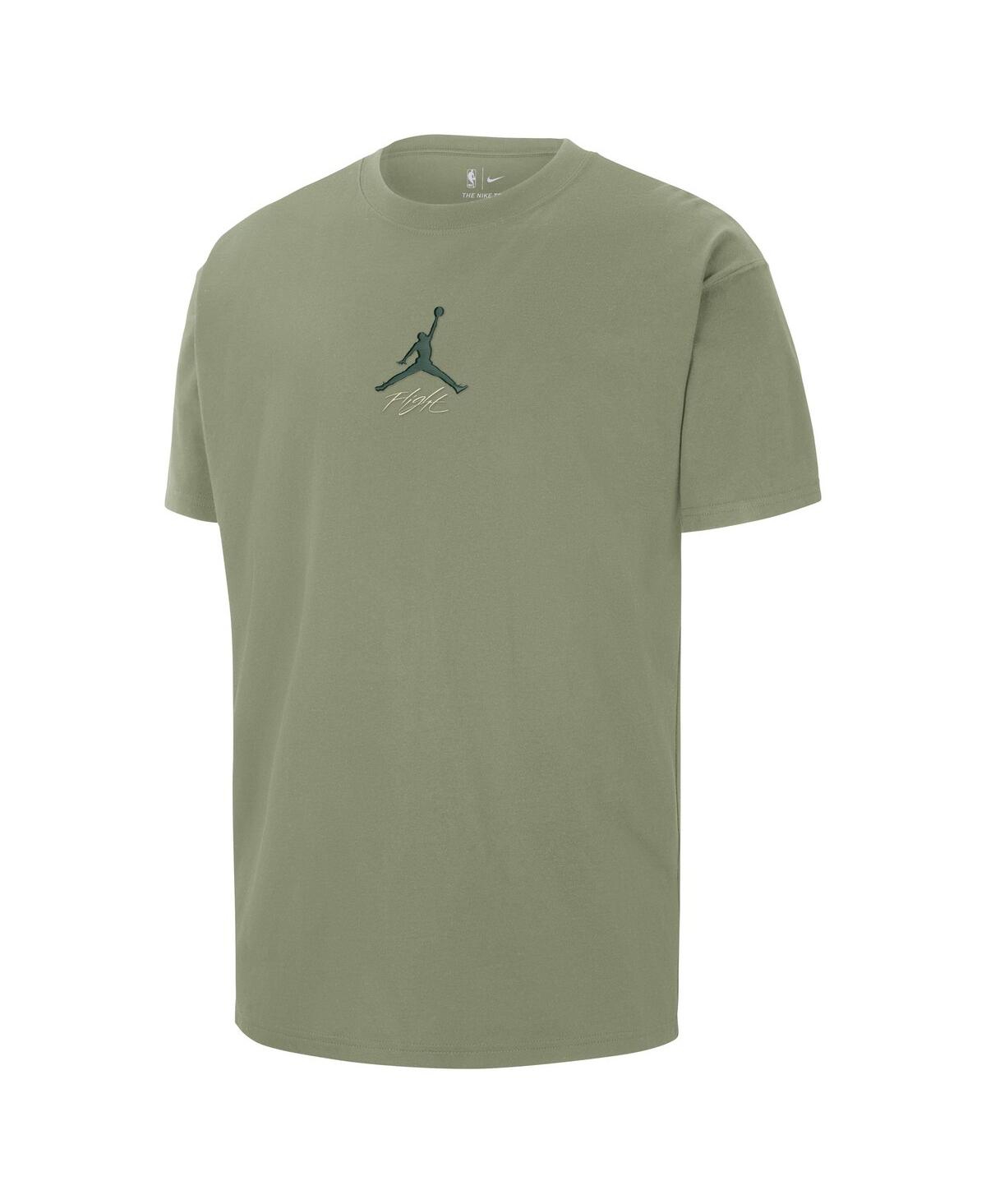 Jordan Men's Green Milwaukee Bucks Statement Edition Jumpman Flight Heavyweight T-shirt In Green