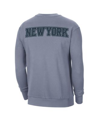 Men's Blue New York Knicks Courtside Statement Edition Heavyweight Pullover Sweatshirt
