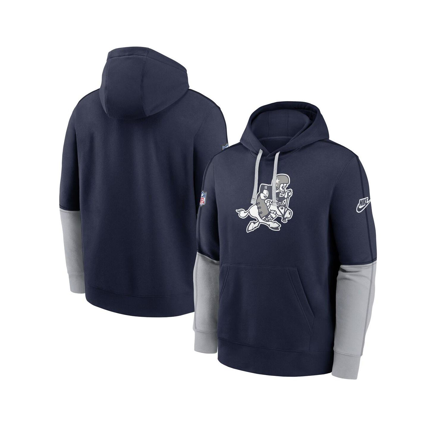 Men's Navy Dallas Cowboys Sideline Club Pullover Hoodie