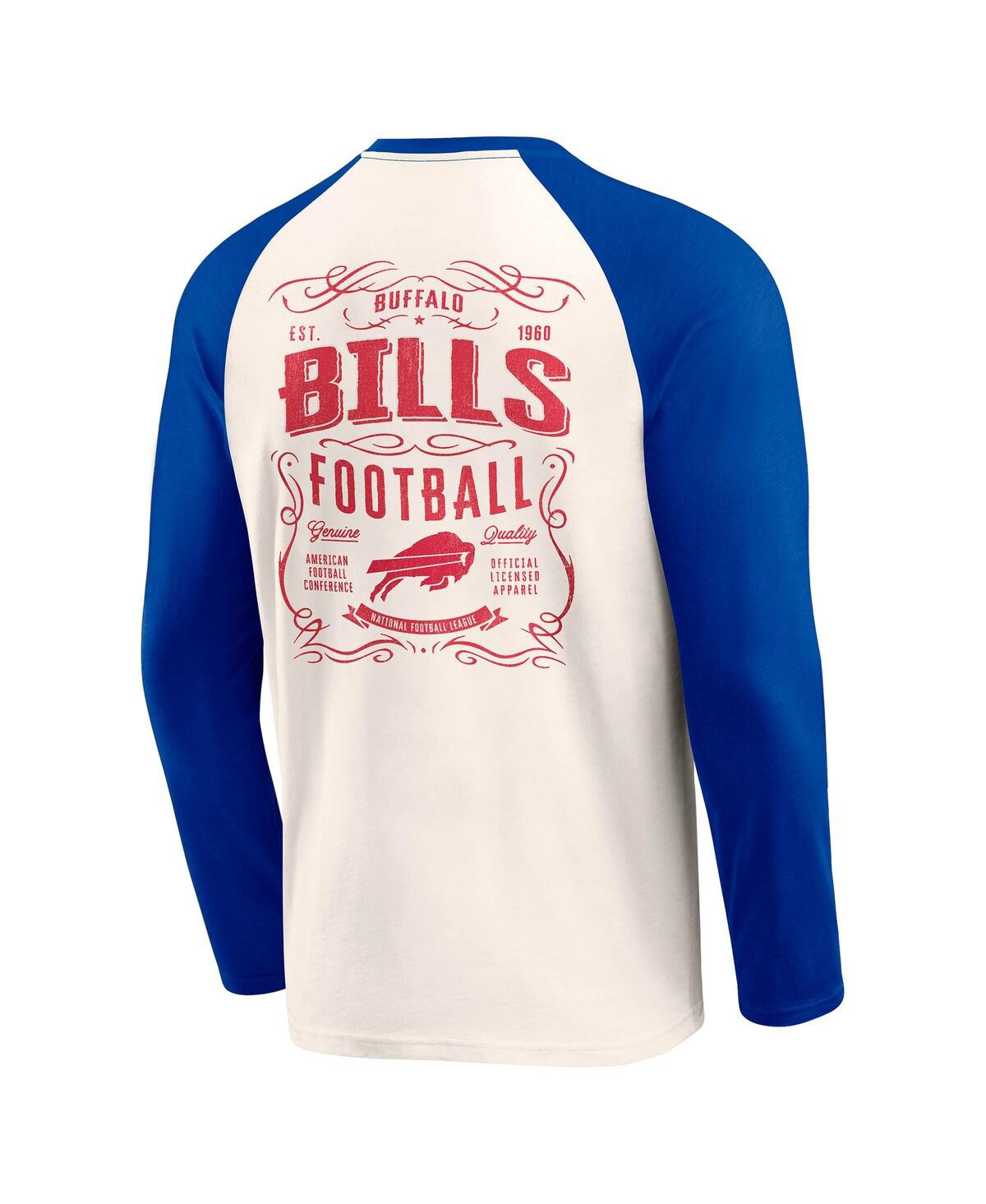 Fanatics Men's Cream/royal Buffalo Bills Raglan Henley T-shirt In Cream,royal