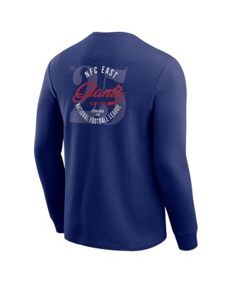 Men's Royal New York Giants Washed Waffle-Knit Long Sleeve T-Shirt