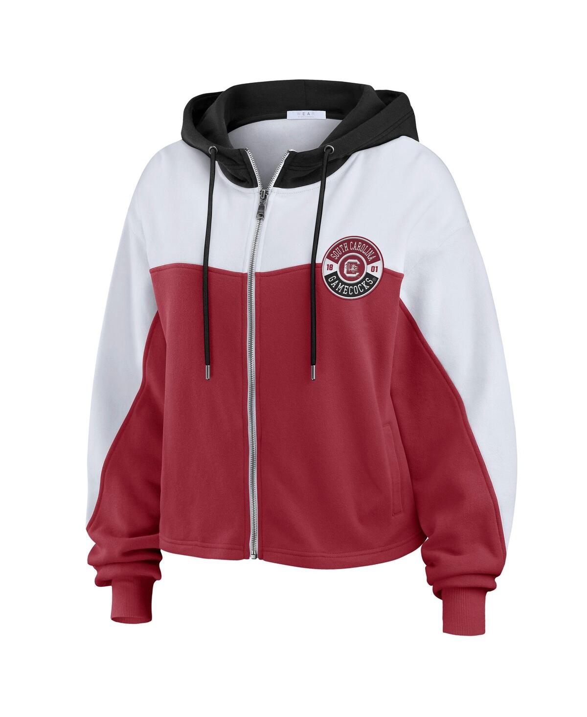 Wear by Erin Andrews Women'sSouth Carolina Gamecocks Color-Block Full-Zip Hoodie - Garnet