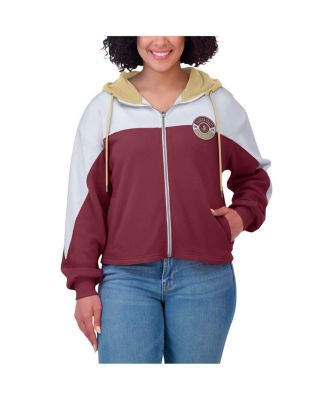 Women's Garnet Florida State Seminoles Color-Block Full-Zip Hoodie