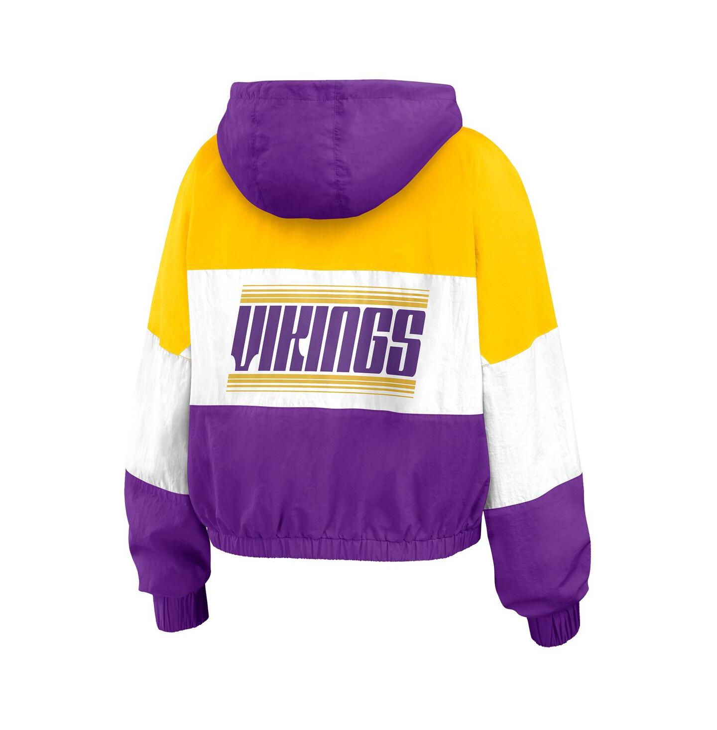 Женская куртка WEAR by Erin Andrews Purple Minnesota Vikings Color Block Full-Zip Windbreaker — фото 2