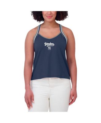 Women's Navy New York Yankees Cross Strap Tank Top