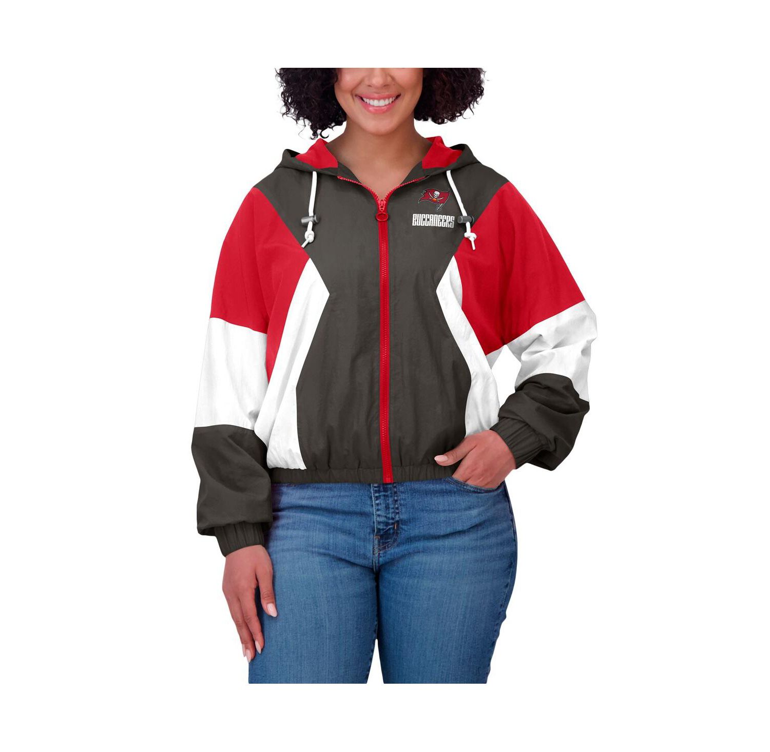 Women's Red Tampa Bay Buccaneers Color Block Full-zip Windbreaker Jacket