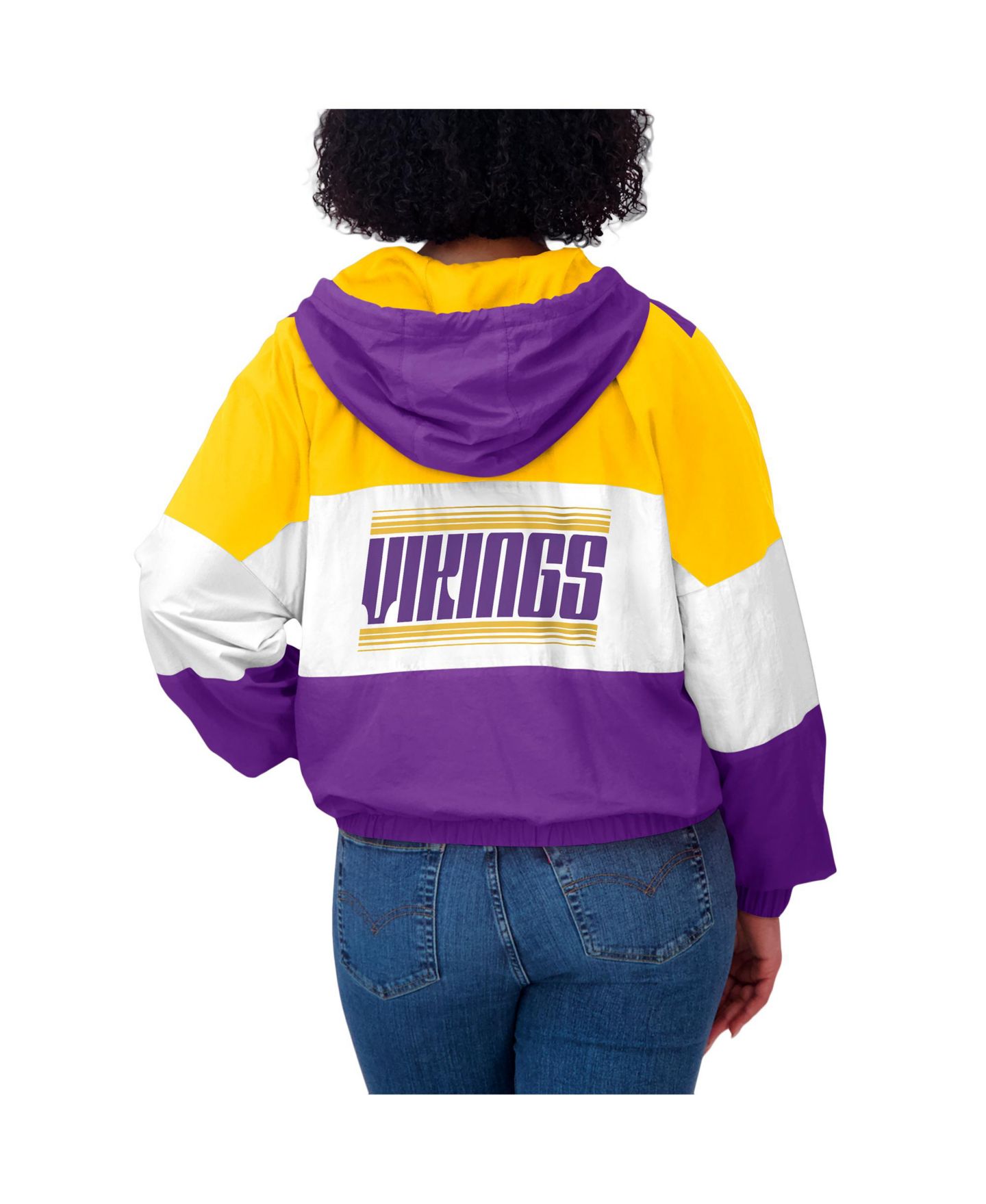 Женская куртка WEAR by Erin Andrews Purple Minnesota Vikings Color Block Full-Zip Windbreaker — фото 4