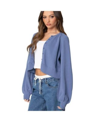 Womens Sammi Puff Sleeve Knit Cardigan