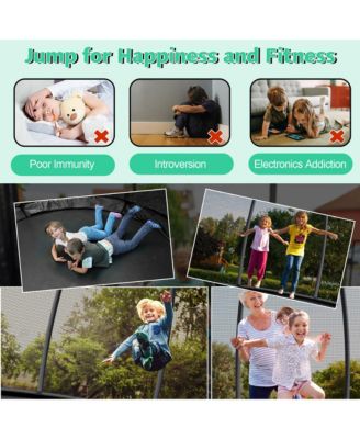 8FT Recreational Trampoline w/ Ladder Enclosure Net Safety Pad Outdoor