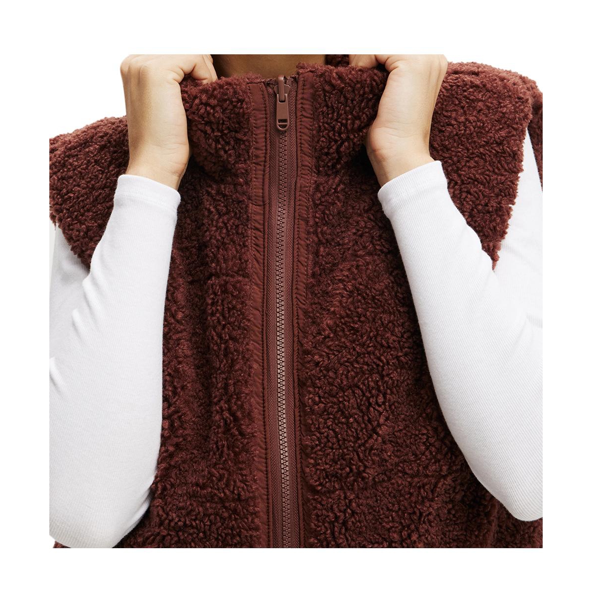 Cotton On Women's Mother Puffer Sherpa Reversible Vest