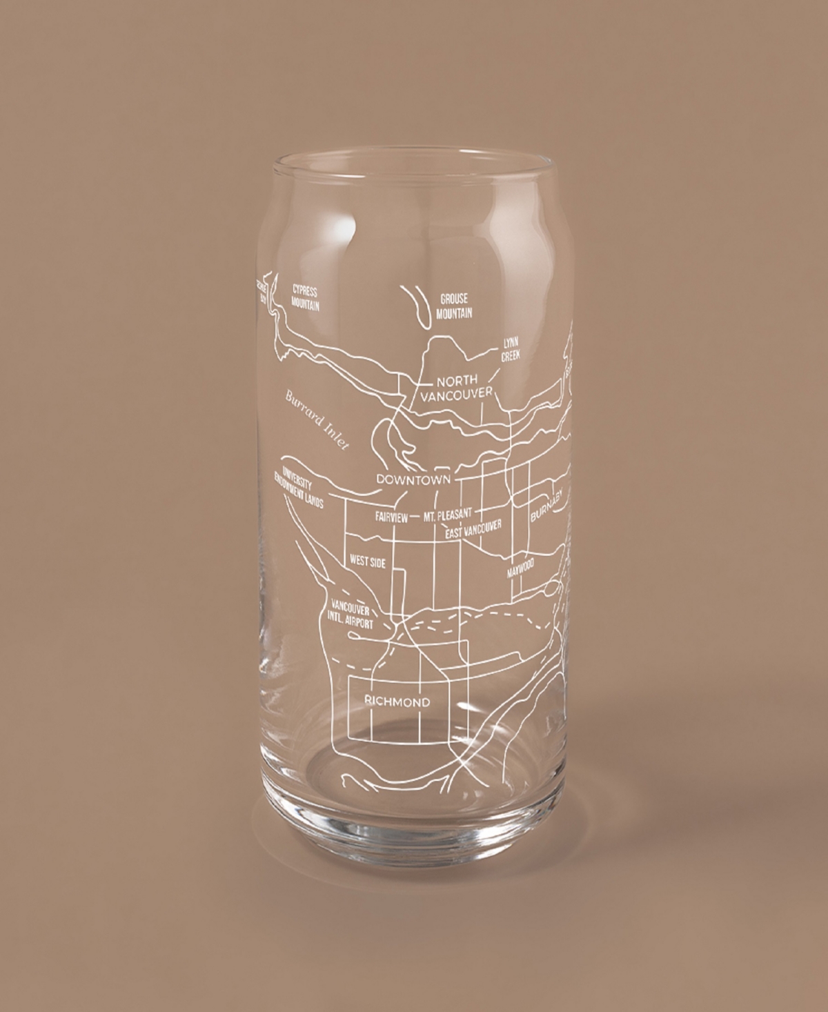 Narbo The Can Vancouver Map Everyday Glassware, Set Of 2 In White