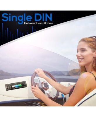 Marine Bluetooth Stereo Receiver - AM/FM/MP3/USB/SD, LCD Display, Single DIN (PLMRB38B)