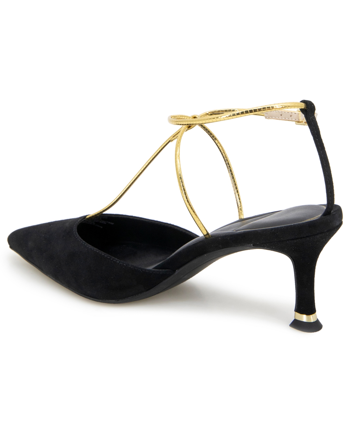 Kenneth Cole New York Umi Womens Adjustable Leather Pumps In Black Suede