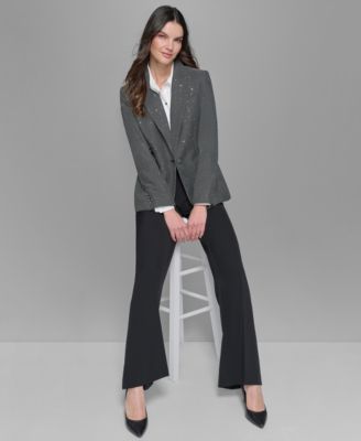 Women's Rhinestone Embellished Tweed Jacket