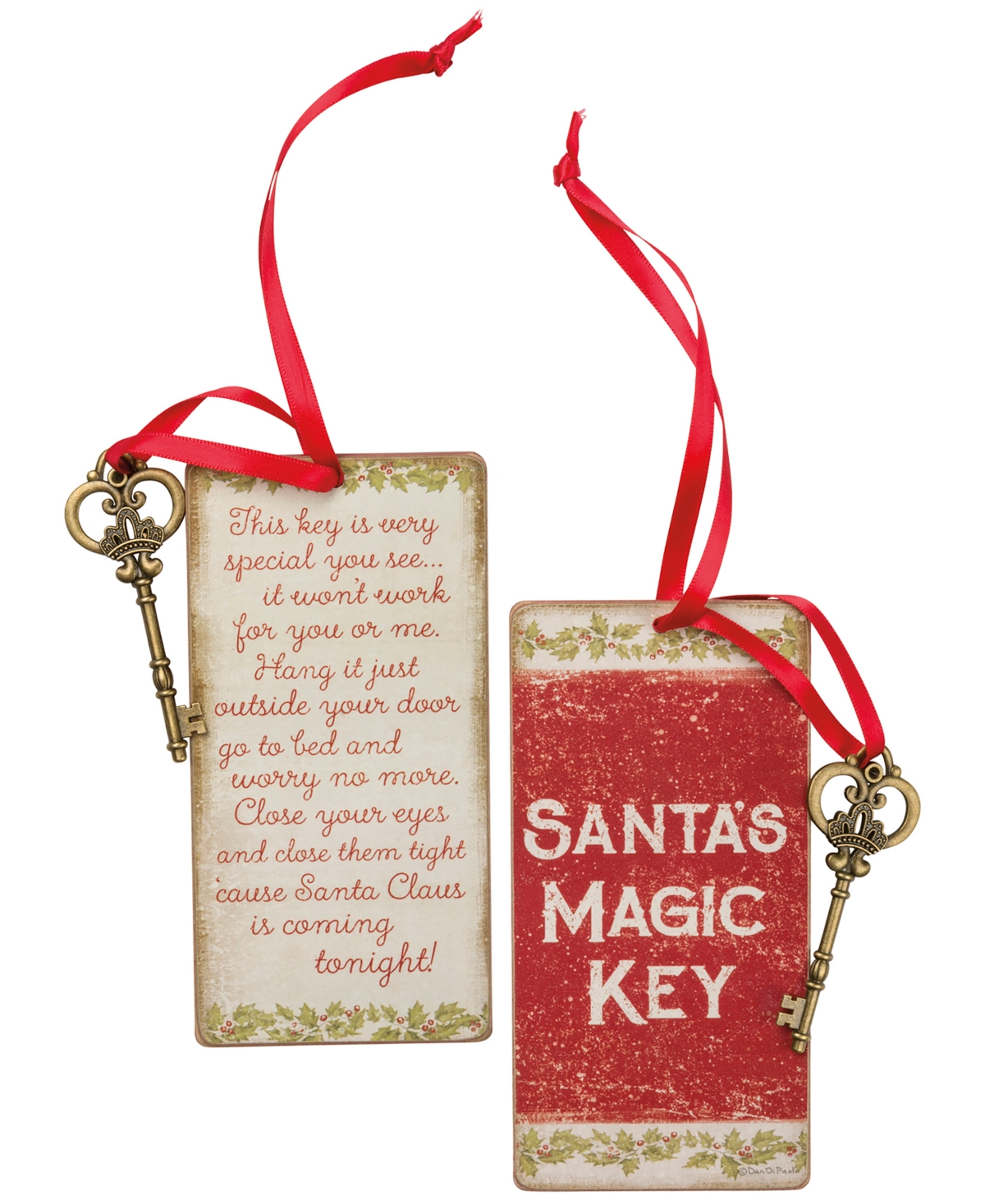 Primitives by Kathy Santa's Magic Key Ornament -White