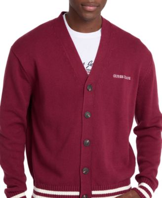 Men's Embossed Logo Cardigan Sweater
