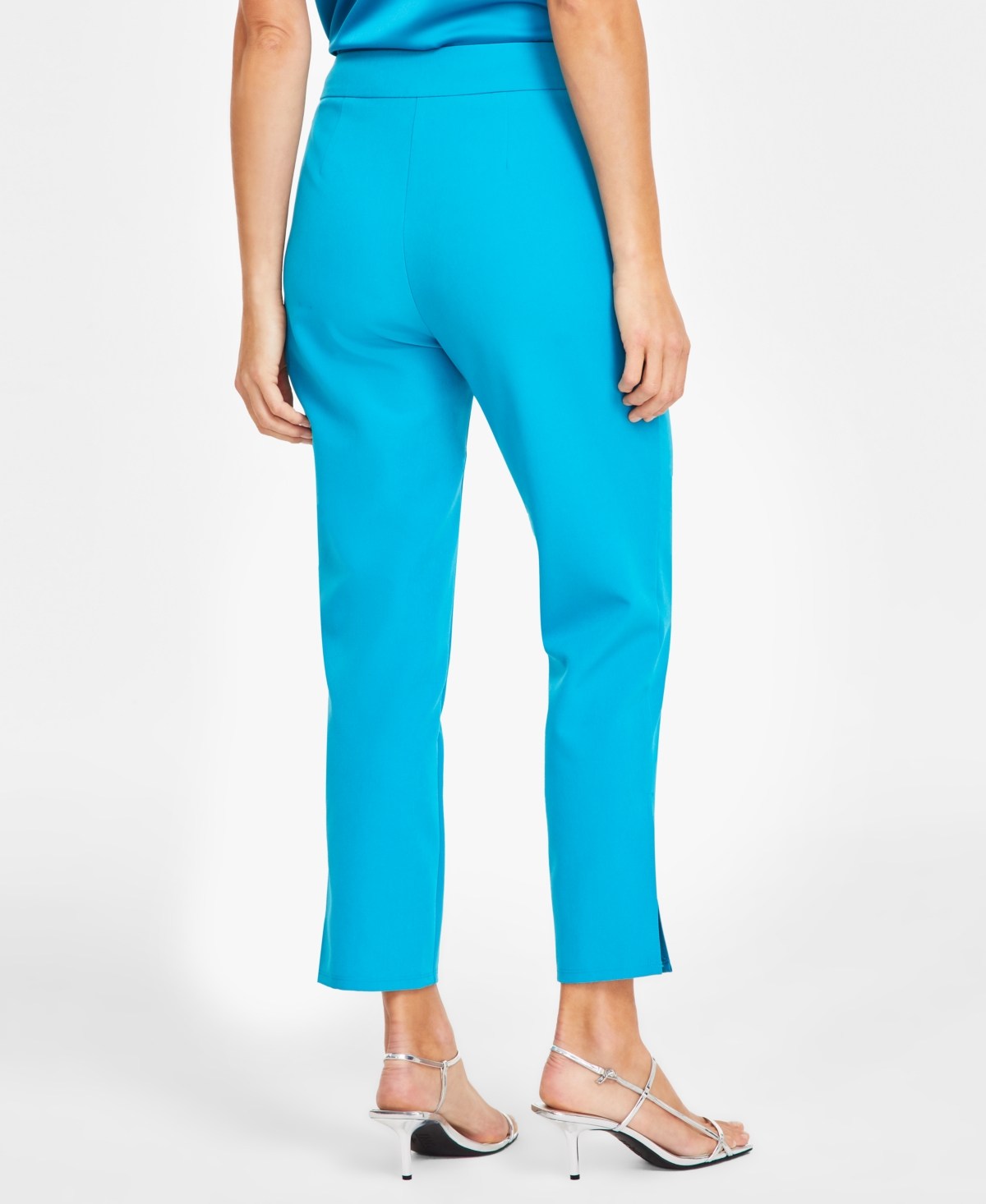 Inc International Concepts Women's High-rise Slit-cuff Pants, Created For Macy's In Dreamy Aqu
