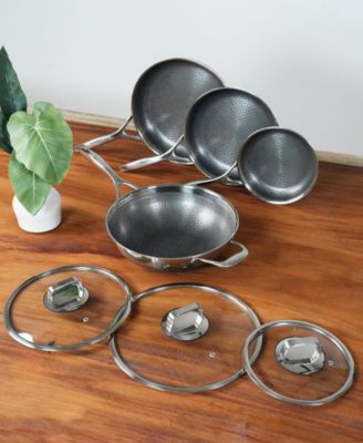 DiamondClad™ 7-Pc. Hybrid Nonstick Stainless Steel Frypan and Wok Set