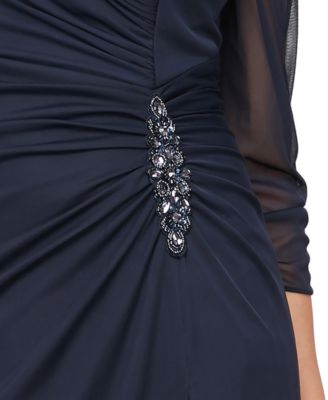 Petite Portrait Collar 3/4-Sleeve Gown