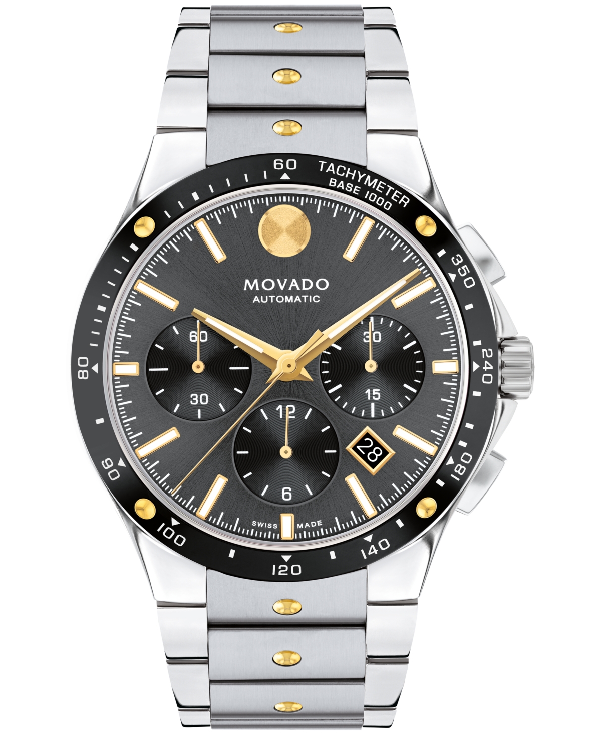 Movado Men's Alta S.e. Swiss Automatic-chronograph Stainless Steel Watch, 43mm In Silver-tone