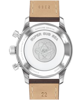 Men's Super Sub Sea Alta Swiss Automatic-Chronograph Chocolate Leather Watch, 43mm