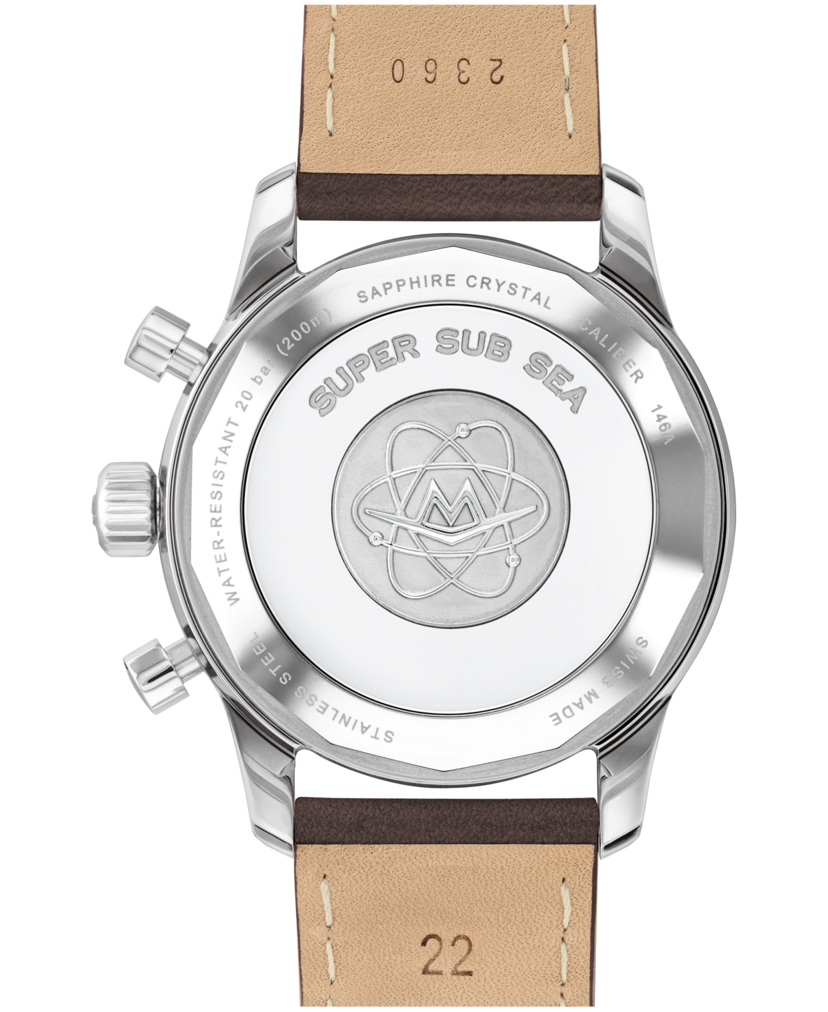 Movado Men's Super Sub Sea Alta Swiss Automatic-chronograph Chocolate Leather Watch, 43mm In Brown