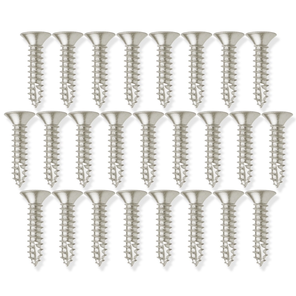 Bright Brass Wood Screws #9 x 1 Inch for Door Hinges - 25 pack - Chrome