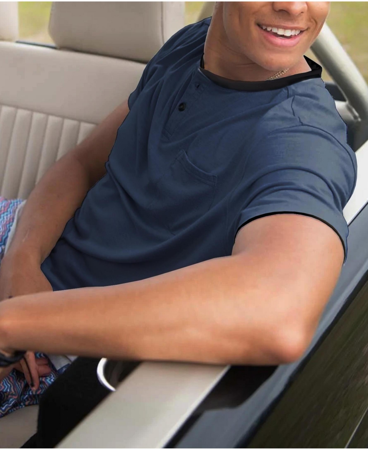 Mio Marino Men's Short Sleeve Henley T-Shirt