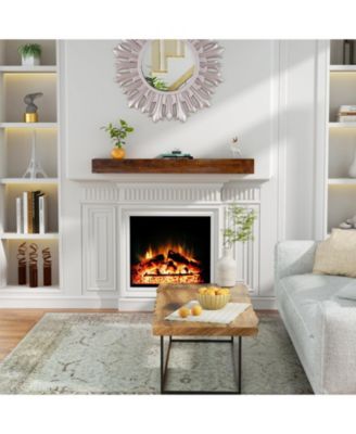 Solid Pine Wood Cap-Shelf Mantel in Natural Wood