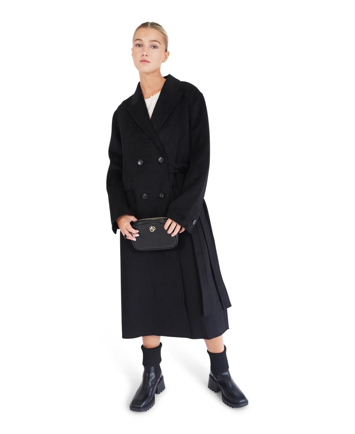 Right There Side Tie Coat - Brown