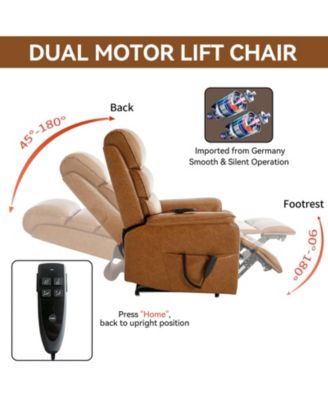Brown Power Lift Recliner with Heat Massage (350 lb)