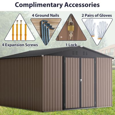 Streamdale 10' Metal Storage Shed with Lockable Doors