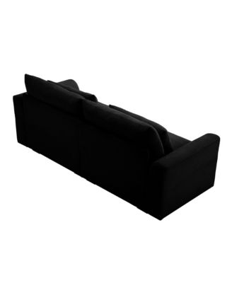 Modern Sofa 2 Seater Corduroy Fabric Sofa with Armrests for Apartment Living Room, Black