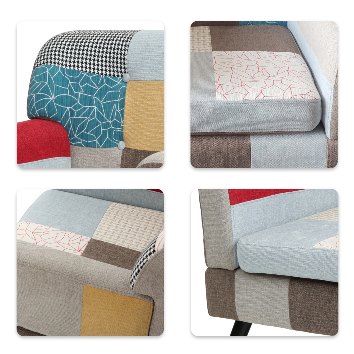 Streamdale Modern Patchwork Accent Chair for Comfort and Style