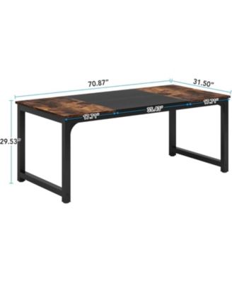 71"x31.5" Dining Table, Industrial for 6-8 Person, Rectangular Dinner Table for Dining Room Kitchen Living Room, with Heavy Duty Metal Legs