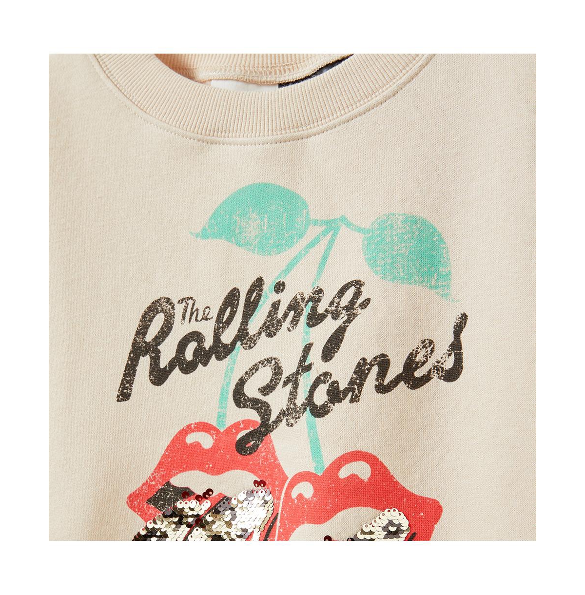 Cotton On Little Girls Little/Big License Dusty Fleece Crew Neck -buttercream