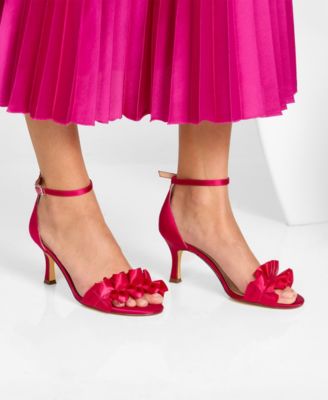 Nina Women's Lisa Mid Heel with Ruffle Sandal - Macy's