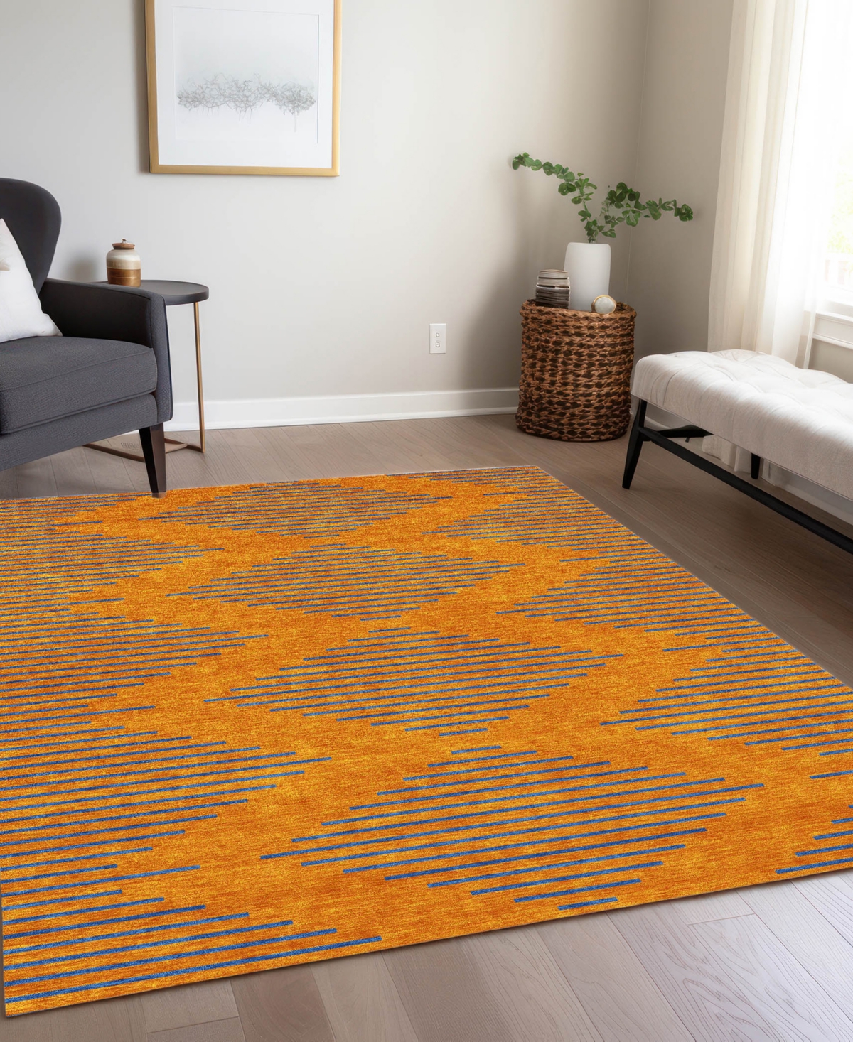 Addison Chantille Machine Washable Acn1017 9'x12' Area Rug In Orange