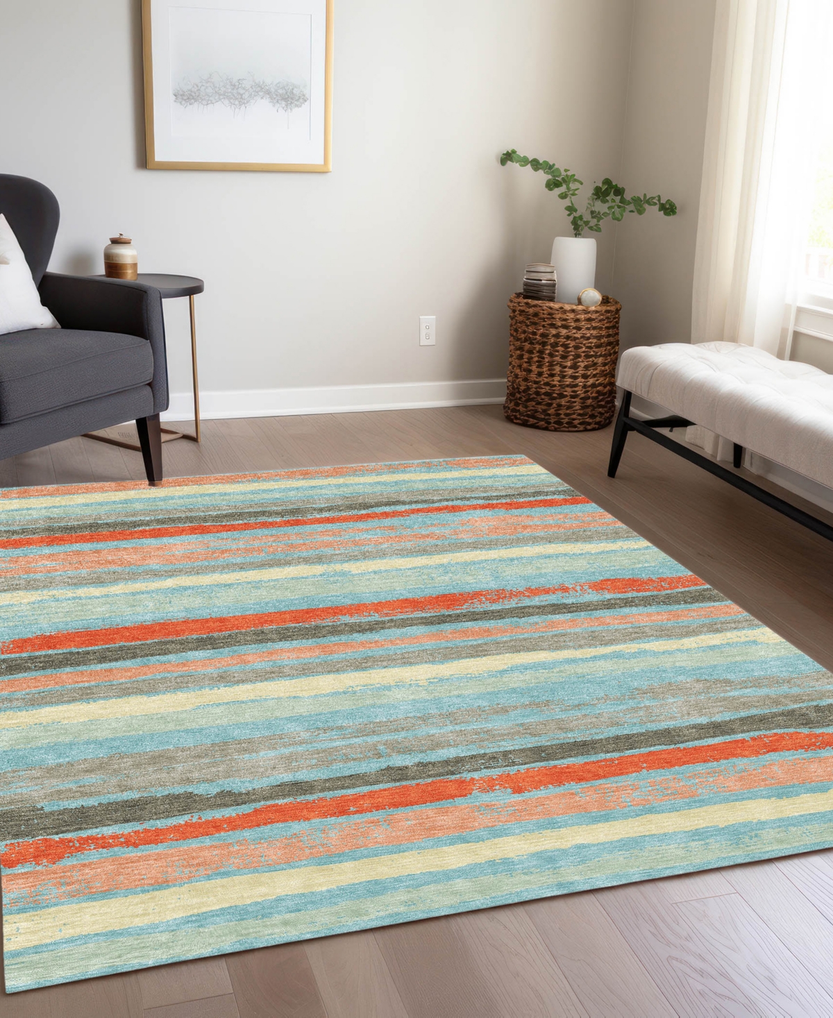 Addison Chantille Machine Washable Acn1019 8'x10' Area Rug In Mist