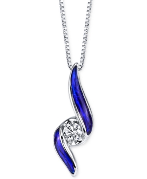 image of Sirena Jeans Diamond Twist Pendant Necklace (1/10 ct. t.w.) in 14k White Gold