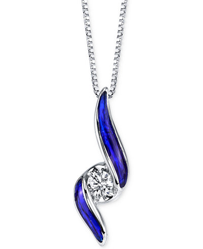 Sirena® Jeans Diamond Twist Pendant Necklace (1/10 ct. t.w.) in 14k White Gold