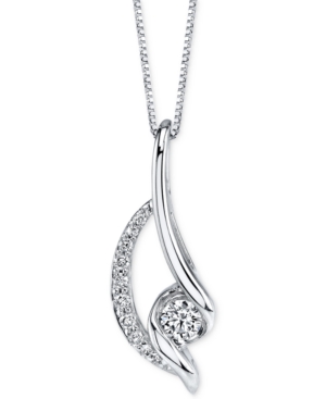 image of Sirena Diamond Twist Pendant Necklace (3/8 ct. t.w.) in 14k White Gold