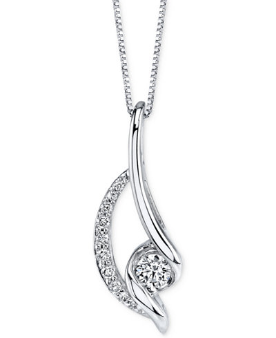 Sirena Diamond Twist Pendant Necklace (3/8 ct. t.w.) in 14k White Gold