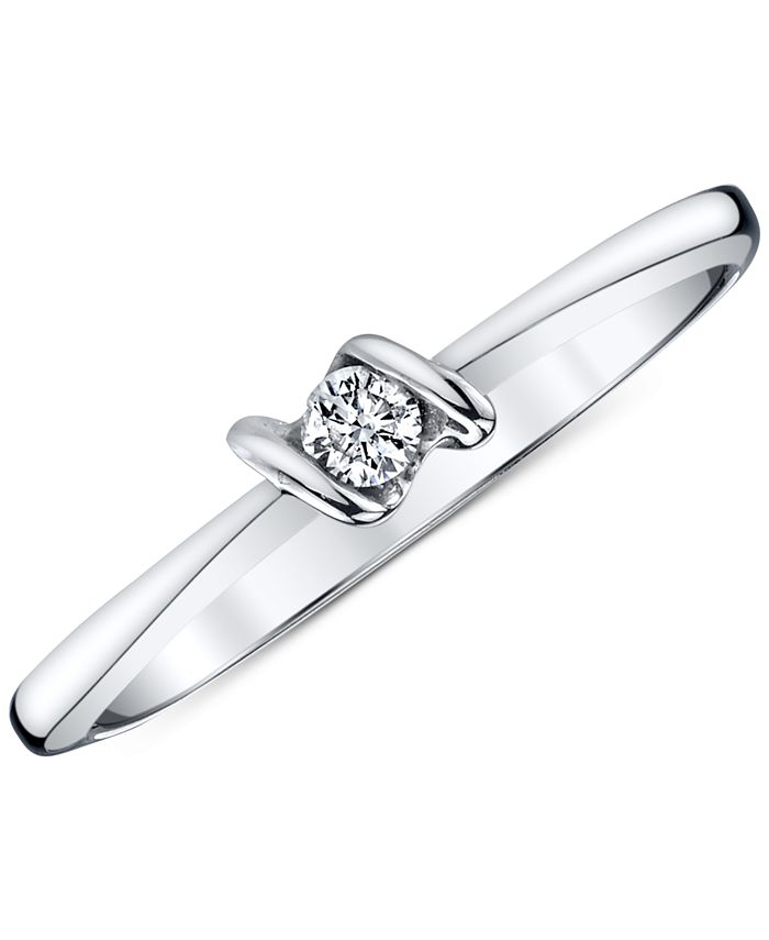 And Diamond Accent Ring in 14K White Gold Macys Women Accessories Jewelry Rings 