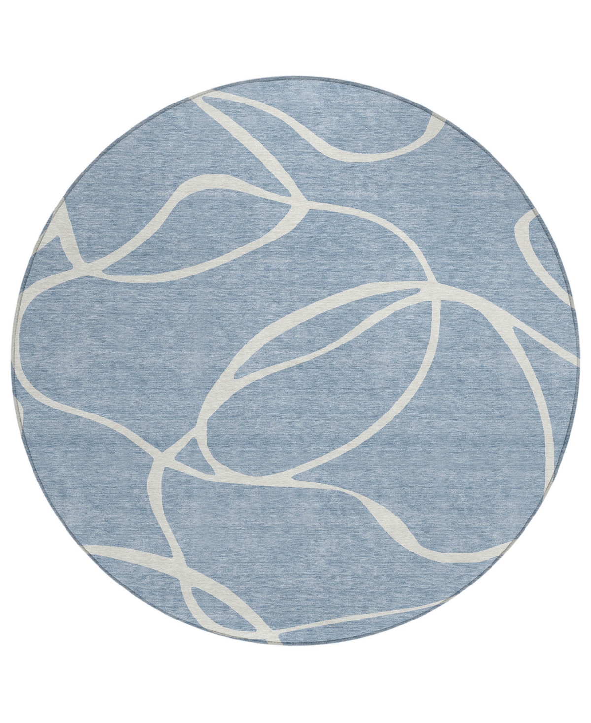 Addison Chantille Machine Washable Acn999 8'x8' Round Area Rug In Denim