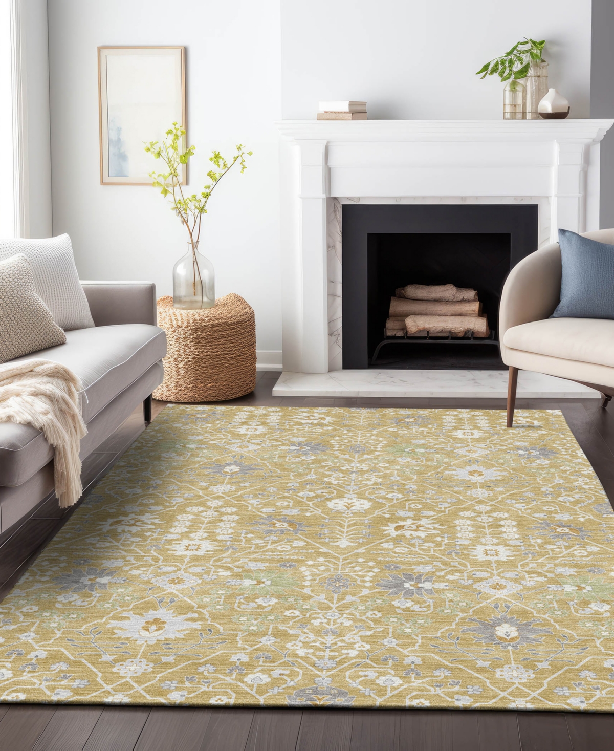 Addison Chantille Machine Washable Acn1009 2'6"x3'10" Area Rug In Gold